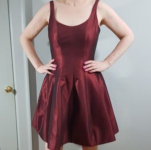 Metallic red cocktail dress